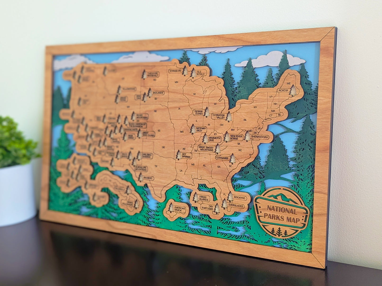 US National Parks Travel Map, National Parks Marker, US Travel Map, family road trip tracker, travel home decor, gift for hiker
