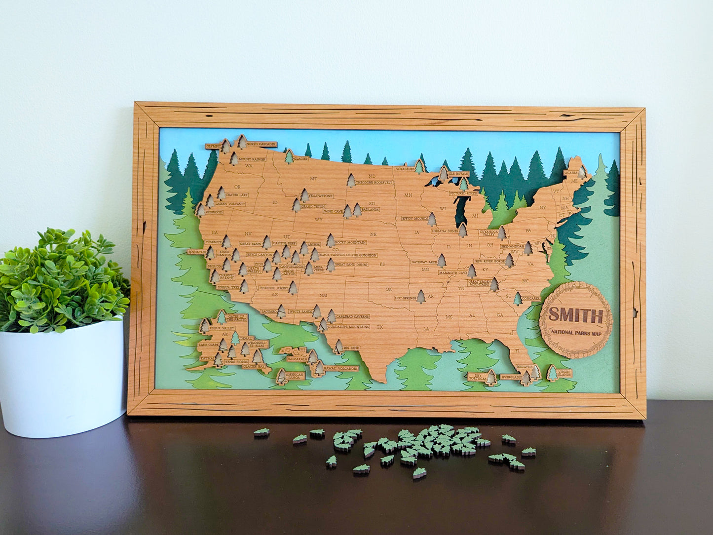 NEW US National Parks Travel Map, National Parks Marker, US Travel Map, family road trip tracker, travel home decor, gift for hiker