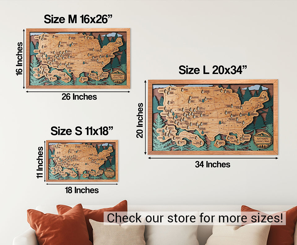 US National Parks Travel Map, National Parks Marker, US Travel Map, family road trip tracker, travel home decor, gift for hiker
