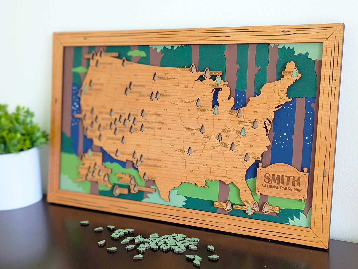 NEW US National Parks Travel Map, National Parks Marker, US Travel Map, family road trip tracker, travel home decor, gift for hiker