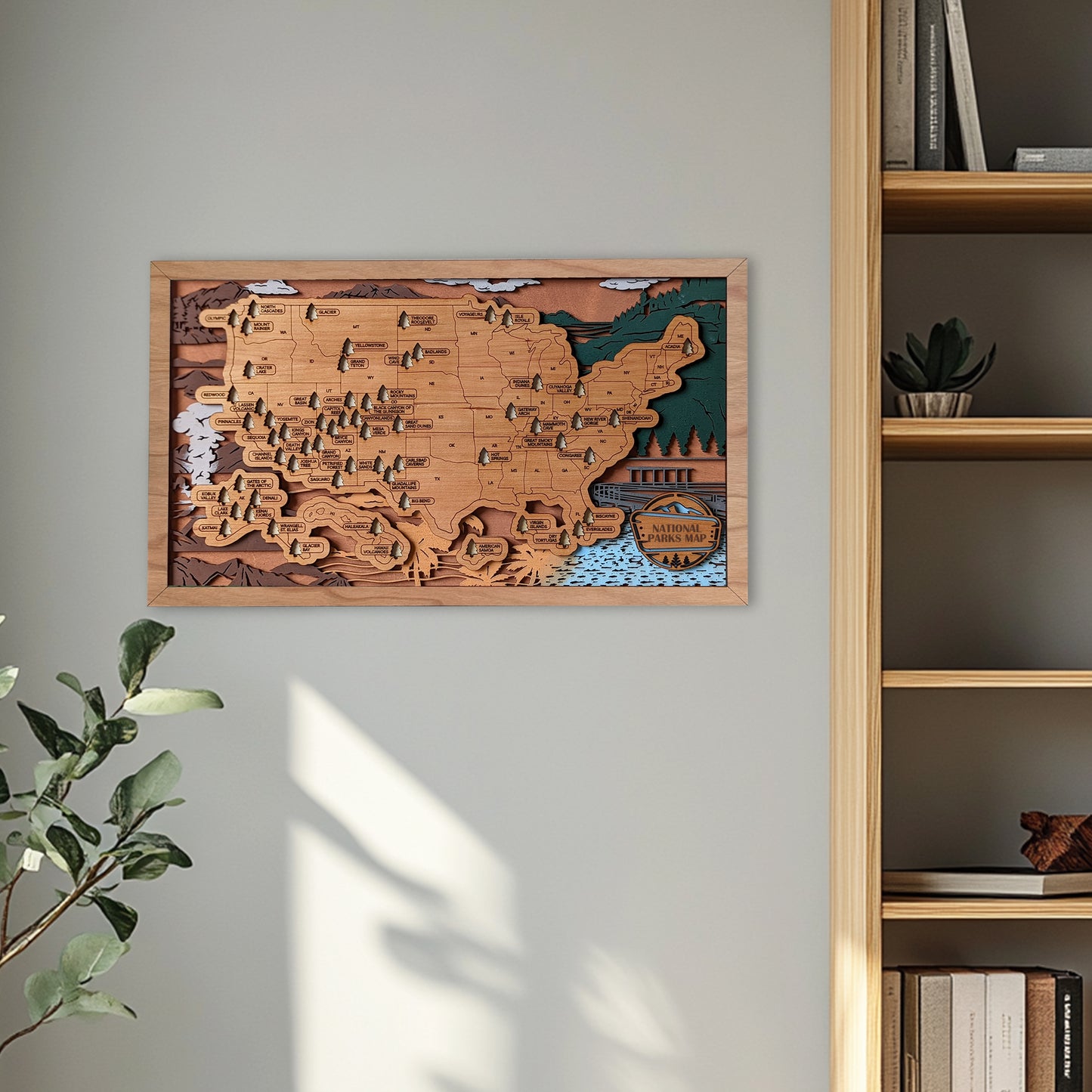US National Parks Travel Map, National Parks Marker, US Travel Map, family road trip tracker, travel home decor, gift for hiker