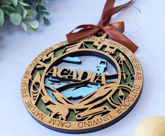 Acadia national park ornament, Acadia ornament, Acadia souvenir, national park gifts, national park ornament, gift for hiker, Christmas gift