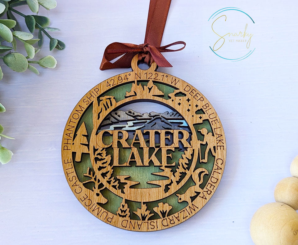 Crater Lake national park ornament, Crater Lake ornament, Crater Lake souvenir, national park gifts, national park ornament, gift for hiker