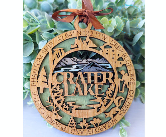 Crater Lake national park ornament, Crater Lake ornament, Crater Lake souvenir, national park gifts, national park ornament, gift for hiker