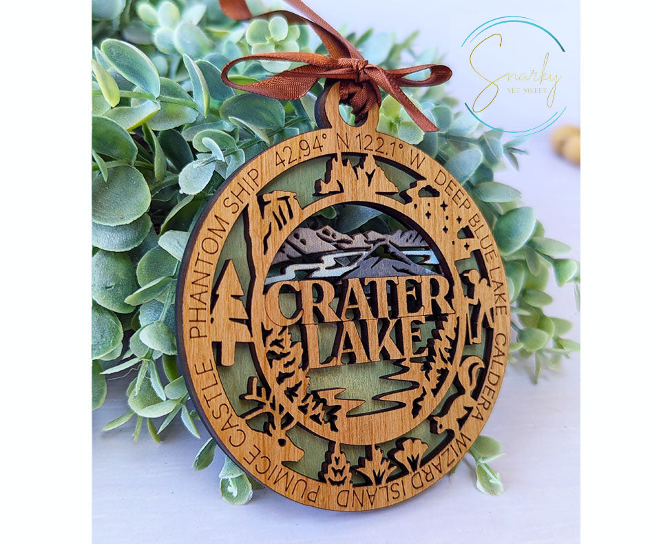 Crater Lake national park ornament, Crater Lake ornament, Crater Lake souvenir, national park gifts, national park ornament, gift for hiker