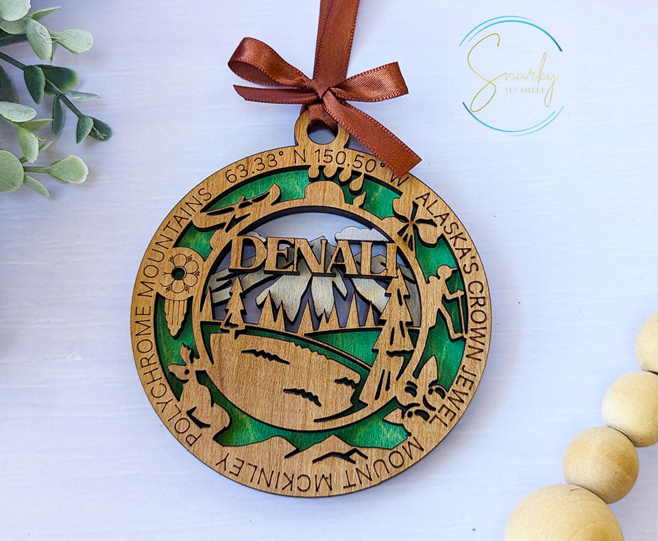 Denali national park ornament, Denali ornament, Denali souvenir, national park gifts, national park ornament, gift for hiker, Christmas gift