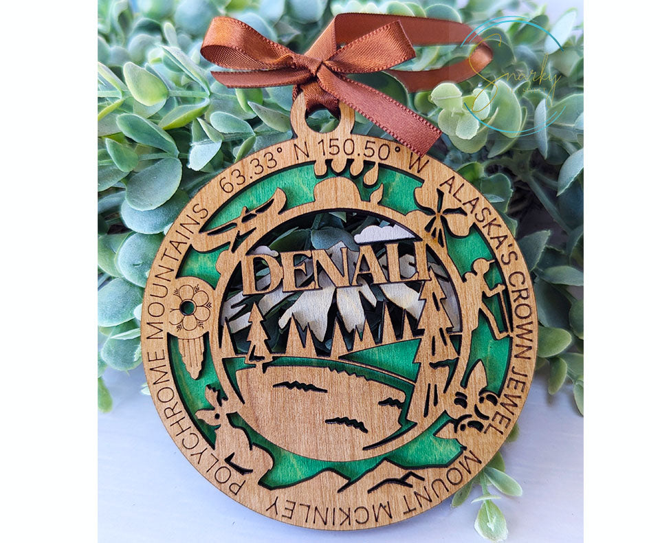 Denali national park ornament, Denali ornament, Denali souvenir, national park gifts, national park ornament, gift for hiker, Christmas gift