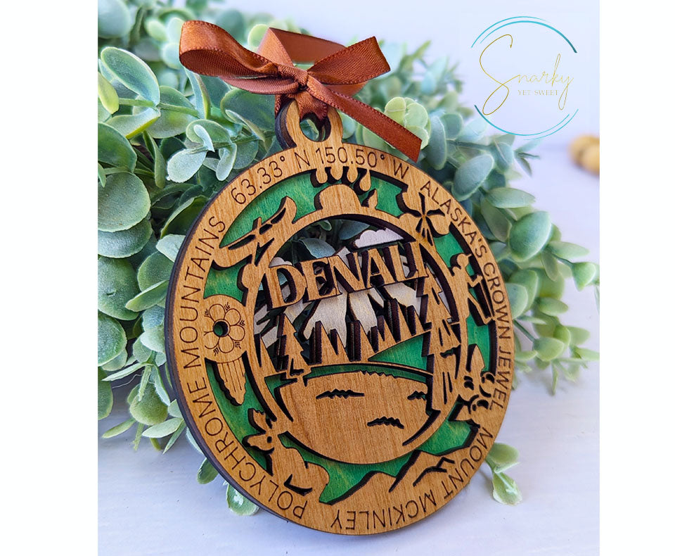 Denali national park ornament, Denali ornament, Denali souvenir, national park gifts, national park ornament, gift for hiker, Christmas gift