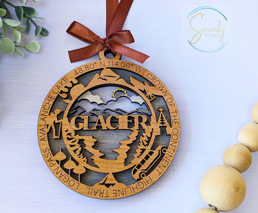 Glacier national park ornament, Glacier ornament, Glacier souvenir, national park gifts, national park ornament, gift for hiker