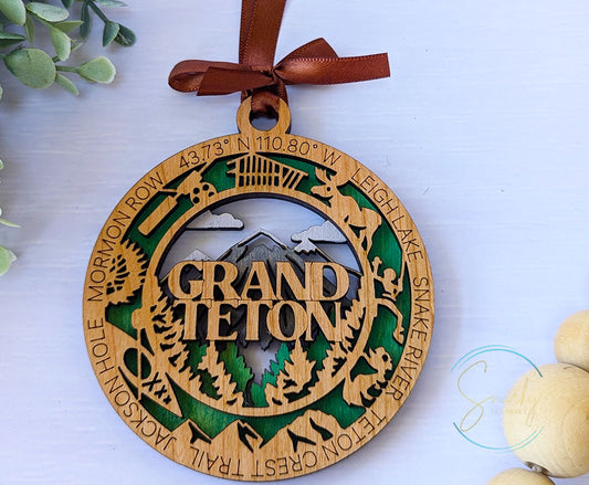 Grand Teton national park ornament, Grand Teton ornament, Grand Teton souvenir, national park gifts, national park ornament, gift for hiker