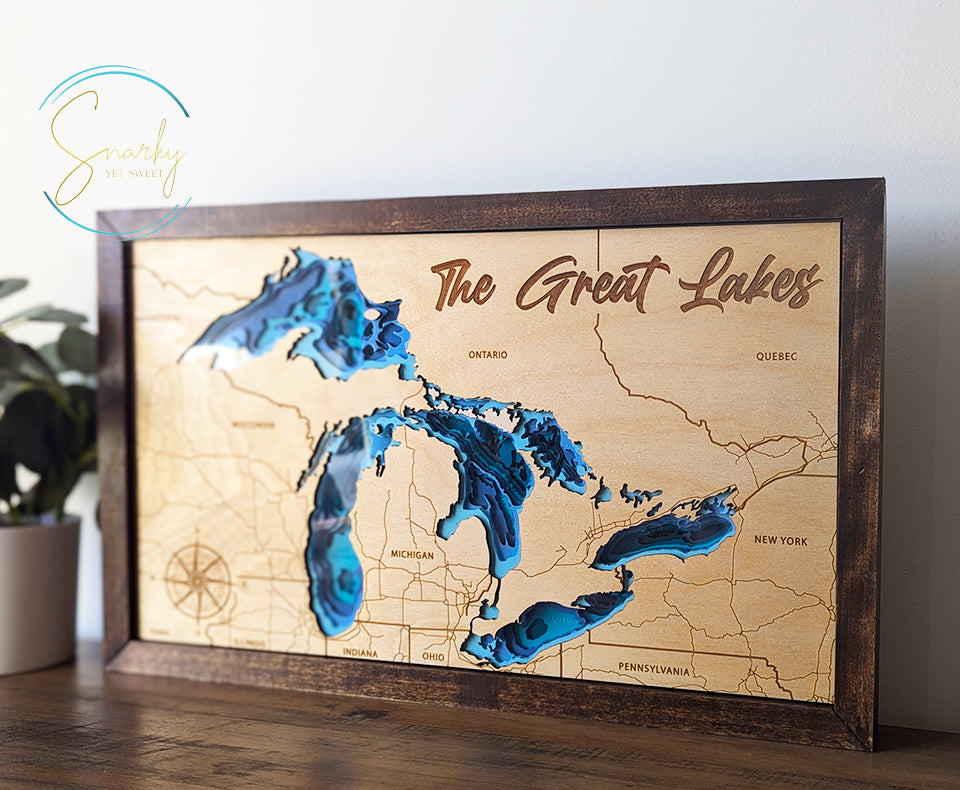 Great Lakes Lake Depth Map