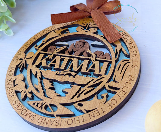 Katmai national park ornament, Katmai ornament, Katmai souvenir, national park gifts, national park ornament, gift for hiker, Christmas gift