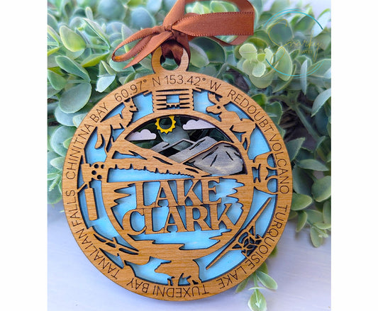 Lake Clark national park ornament, Lake Clark ornament, Lake Clark souvenir, national park gifts, national park ornament, gift for hiker