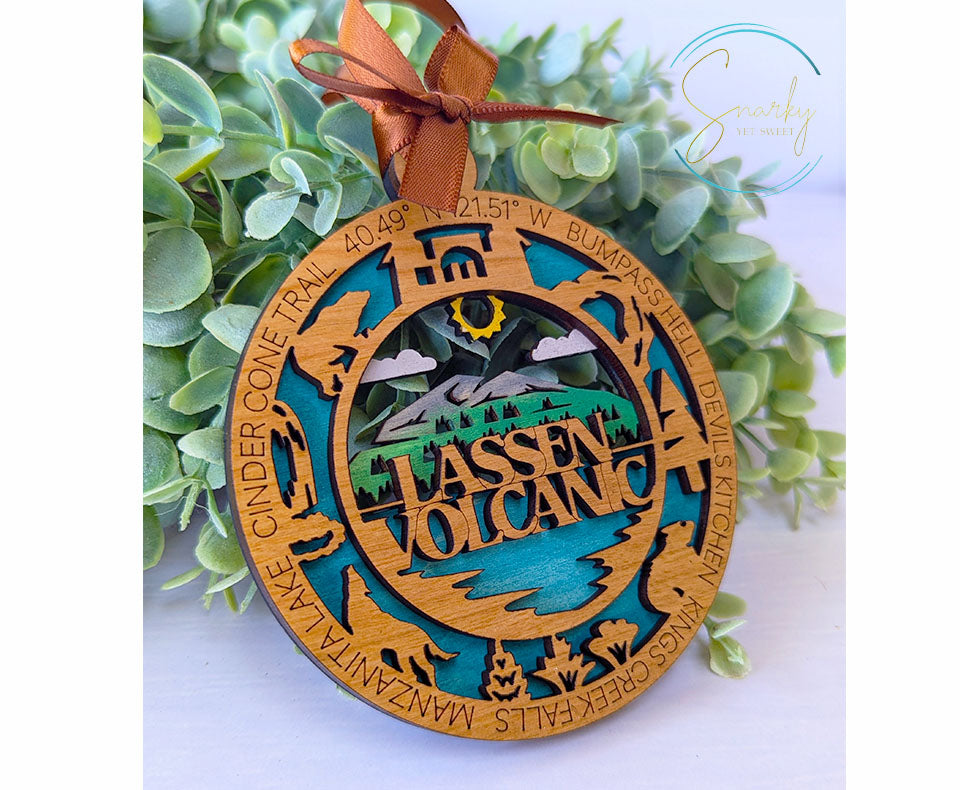 Lassen Volcanic national park ornament, Lassen Volcanic ornament, Lassen Volcanic souvenir, national park gifts, national park ornament