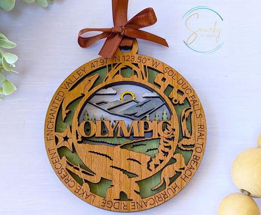 Olympic national park ornament, Olympic ornament, Olympic souvenir, national park gifts, national park ornament, gift for hiker