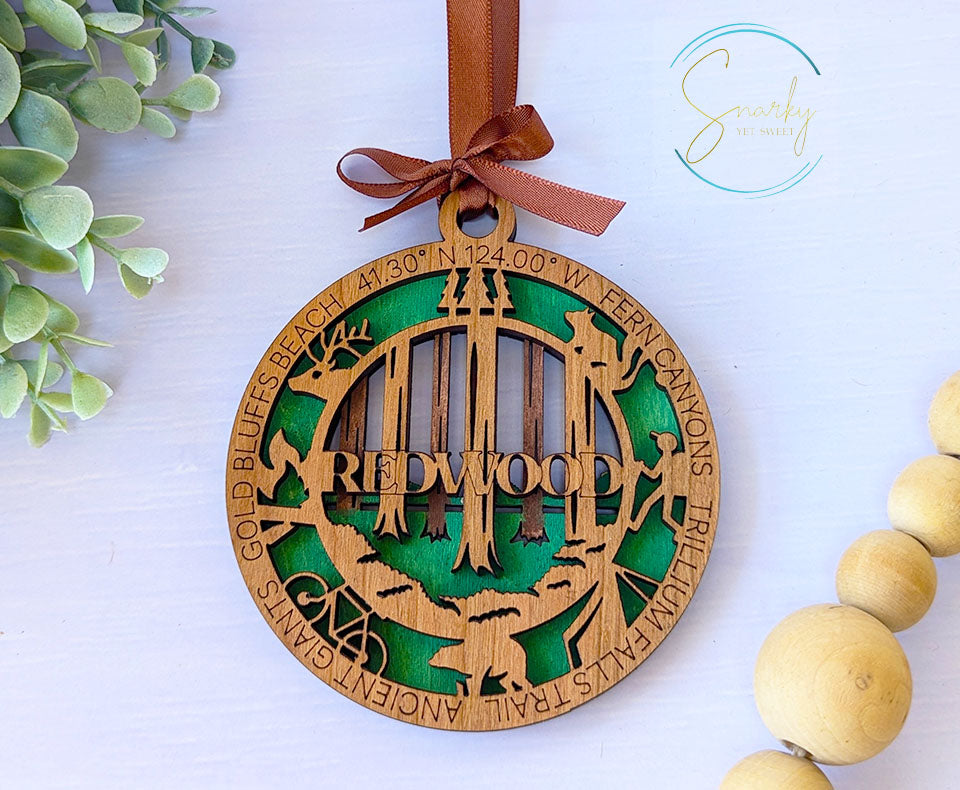 Redwood national park ornament, Redwood ornament, Redwood souvenir, national park gifts, national park ornament, gift for hiker