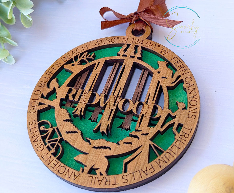 Redwood national park ornament, Redwood ornament, Redwood souvenir, national park gifts, national park ornament, gift for hiker