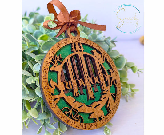 Redwood national park ornament, Redwood ornament, Redwood souvenir, national park gifts, national park ornament, gift for hiker