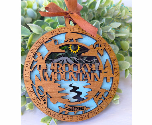 Rocky Mountain national park ornament, Rocky Mountain ornament, Rocky Mountain souvenir, national park gifts, national park ornament