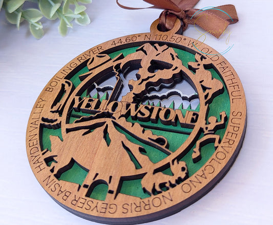 Yellowstone national park ornament, Yellowstone ornament, Yellowstone souvenir, national park gifts, national park ornament, gift for hiker