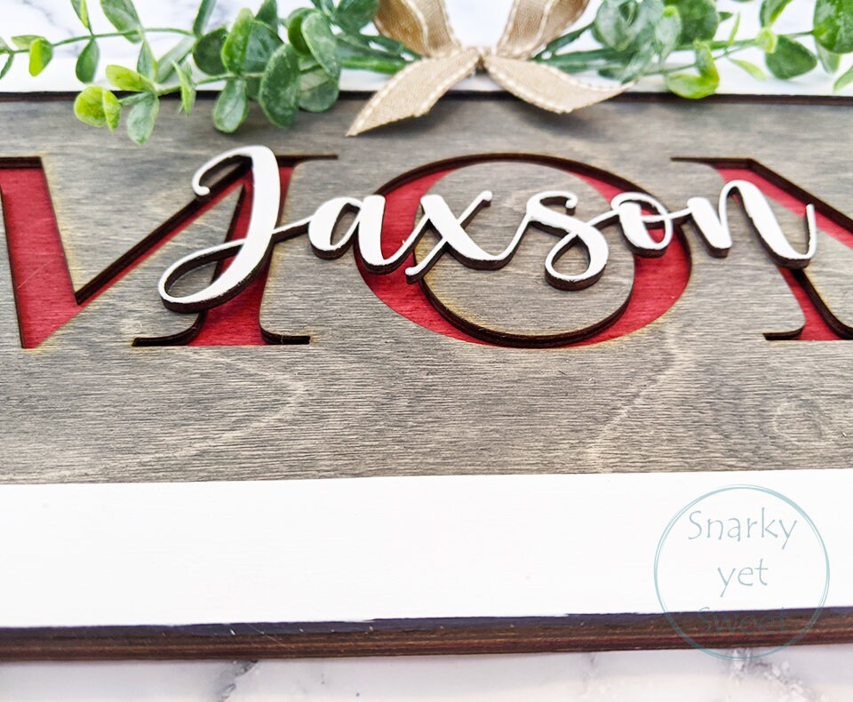 Multi-layered Mom Wood Sign