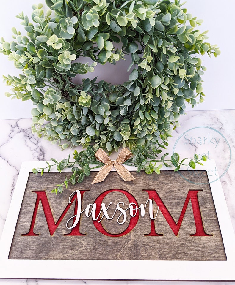 Multi-layered Mom Wood Sign